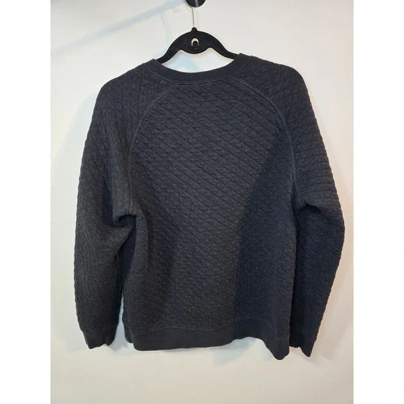 L.L.Bean Sweatshirt Mens M Navy Blue Quilted Crewneck Pullover Traditional Fit - Picture 3 of 3